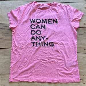 Zadig & Voltaire Pink Tee WomenCan Do Anything size large. Like new.